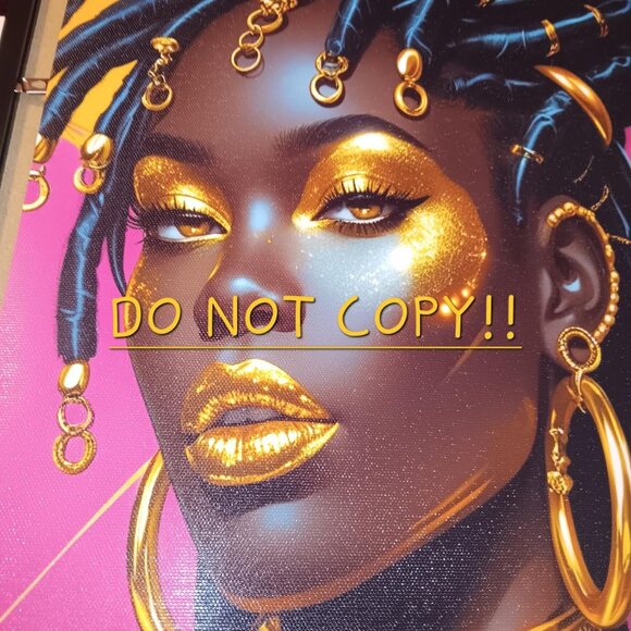 African American Queen w/ Dreadlocks & Gold-GOLDEN SOVEREIGN Artwork - 11"x17" - Picture 9 of 10